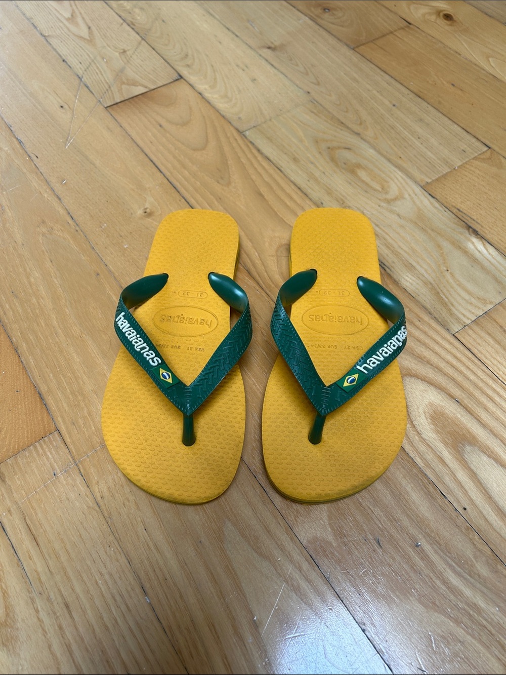 Havaianas Yellow/Green Flip Flops